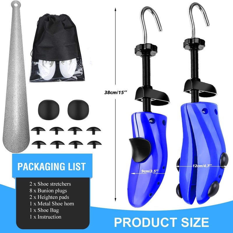 eachway Shoe Stretcher Shoe Trees,Adjustable Length & Width for Men and Women (M(for M's Us6.5-10; Wm's Us10-13.5) Blue) - Image 3